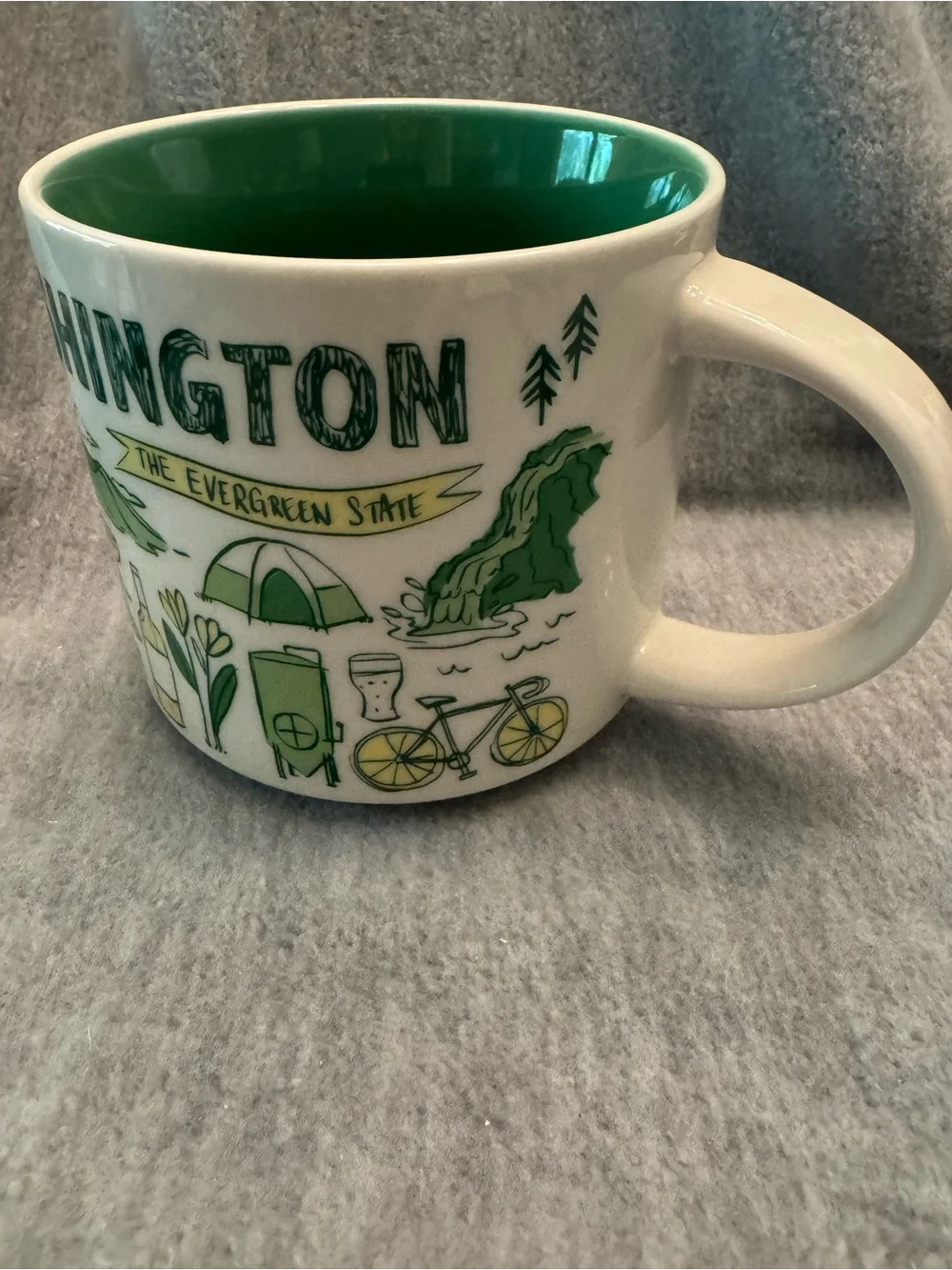 Starbucks Washington Green & White Been There Series Ceramic Mug
